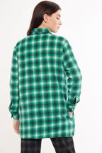 Louche Meriam Check Shacket Green