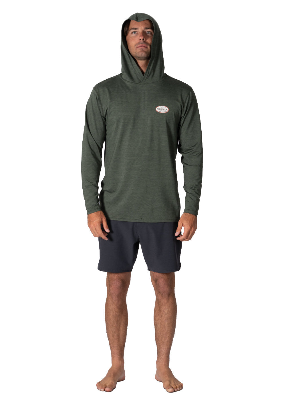 Vissla Twisted Eco Hooded Long Sleeve Lycra military heather M