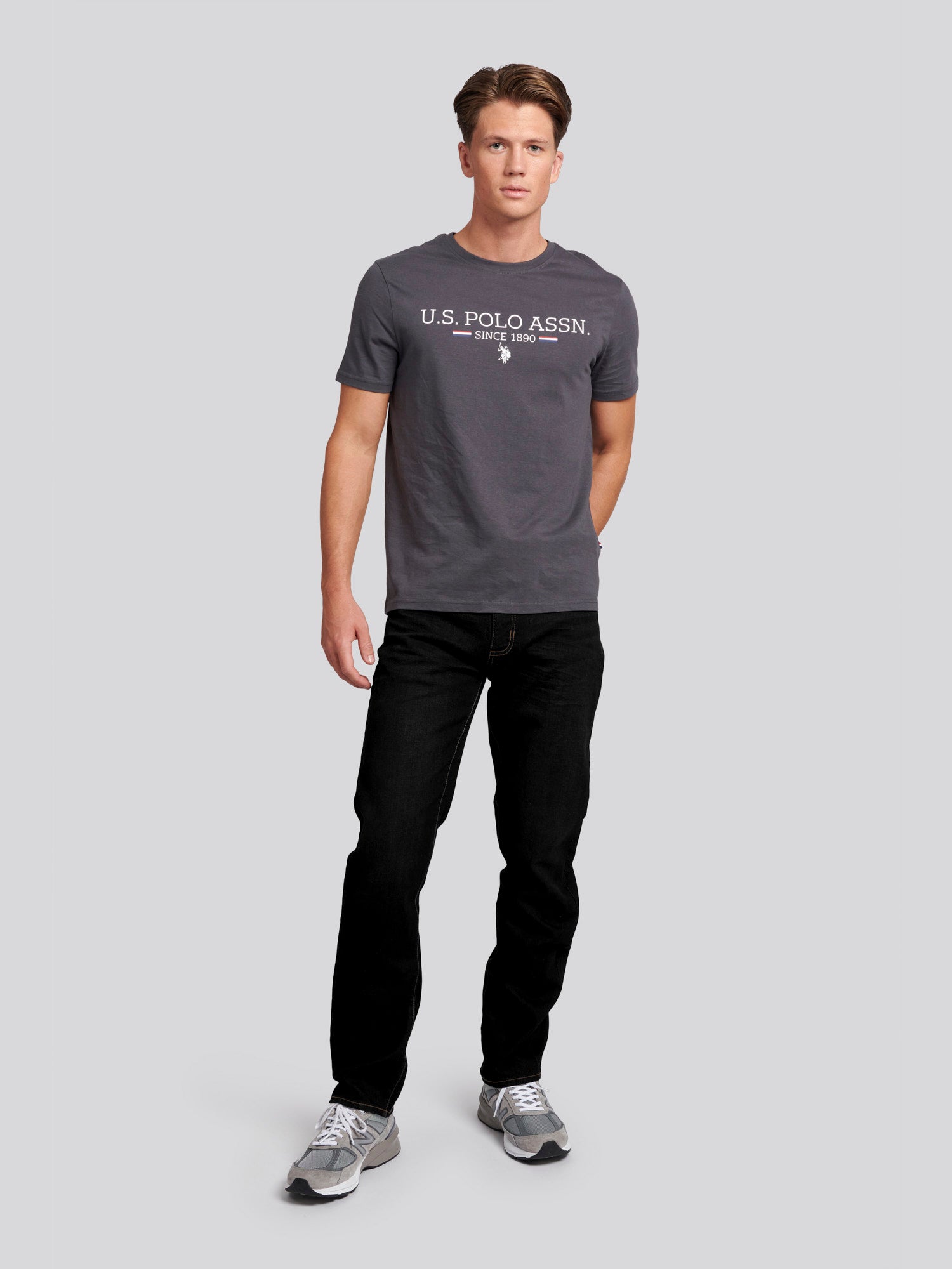 Mens 5 Pocket Regular Fit Denim Jeans in Black Wash