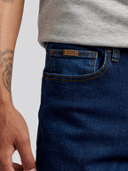 Mens 5 Pocket Regular Fit Denim Jeans in Dark Wash
