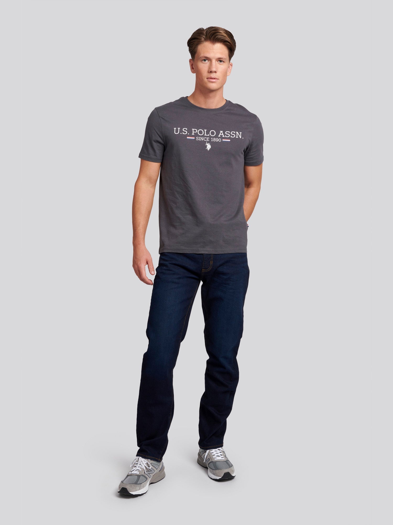 Mens 5 Pocket Regular Fit Denim Jeans in Rinse Wash