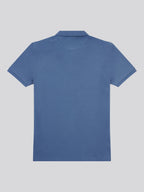 Mens Vertical Stripe Polo Shirt in Vintage Indigo