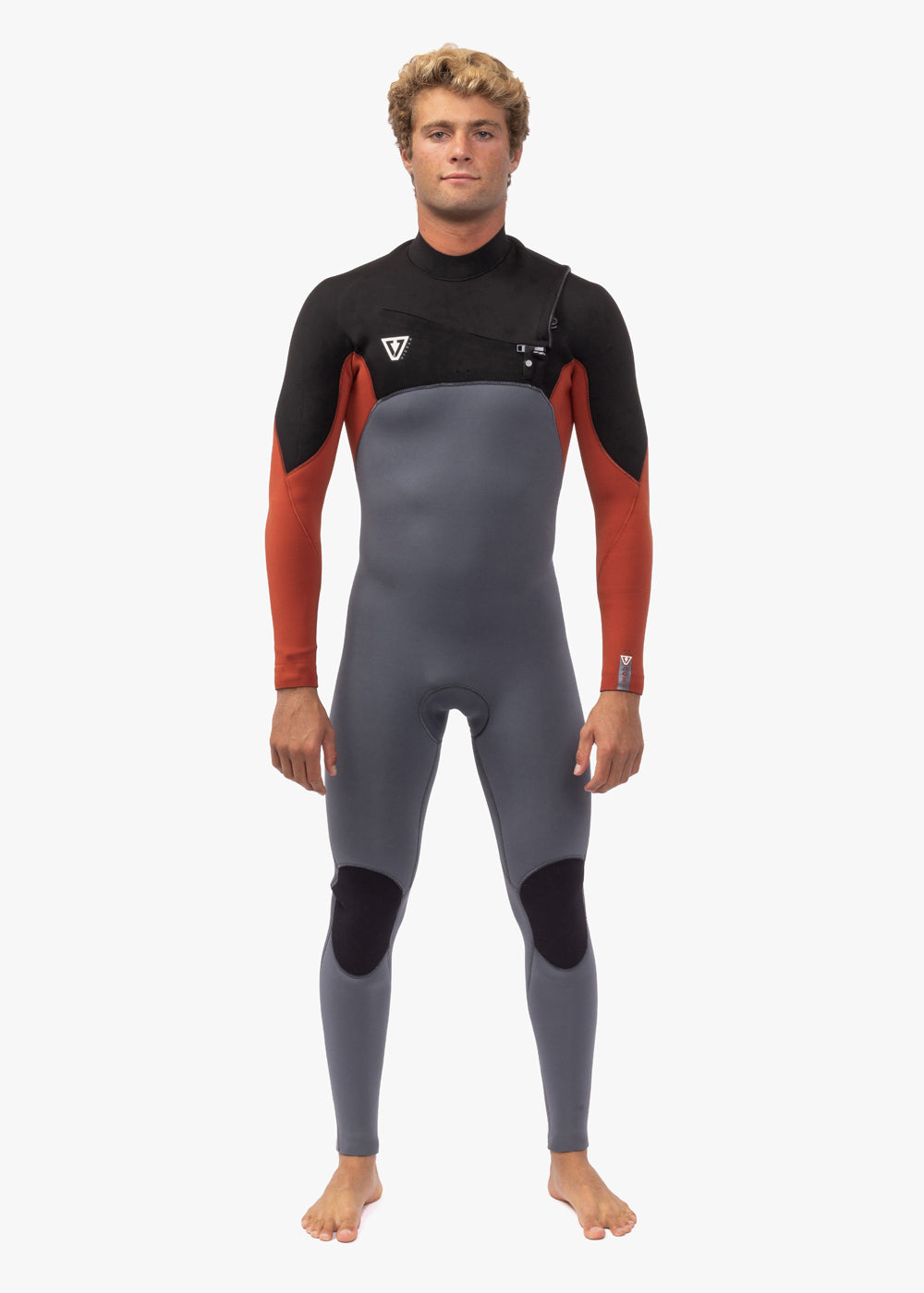 Vissla 7 Seas Comp 4-3 Chest Zip Full Suit Rust