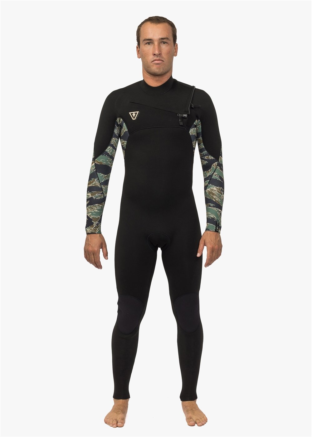 Vissla 7 Seas Comp 4-3 Chest Zip Full Suit Camo