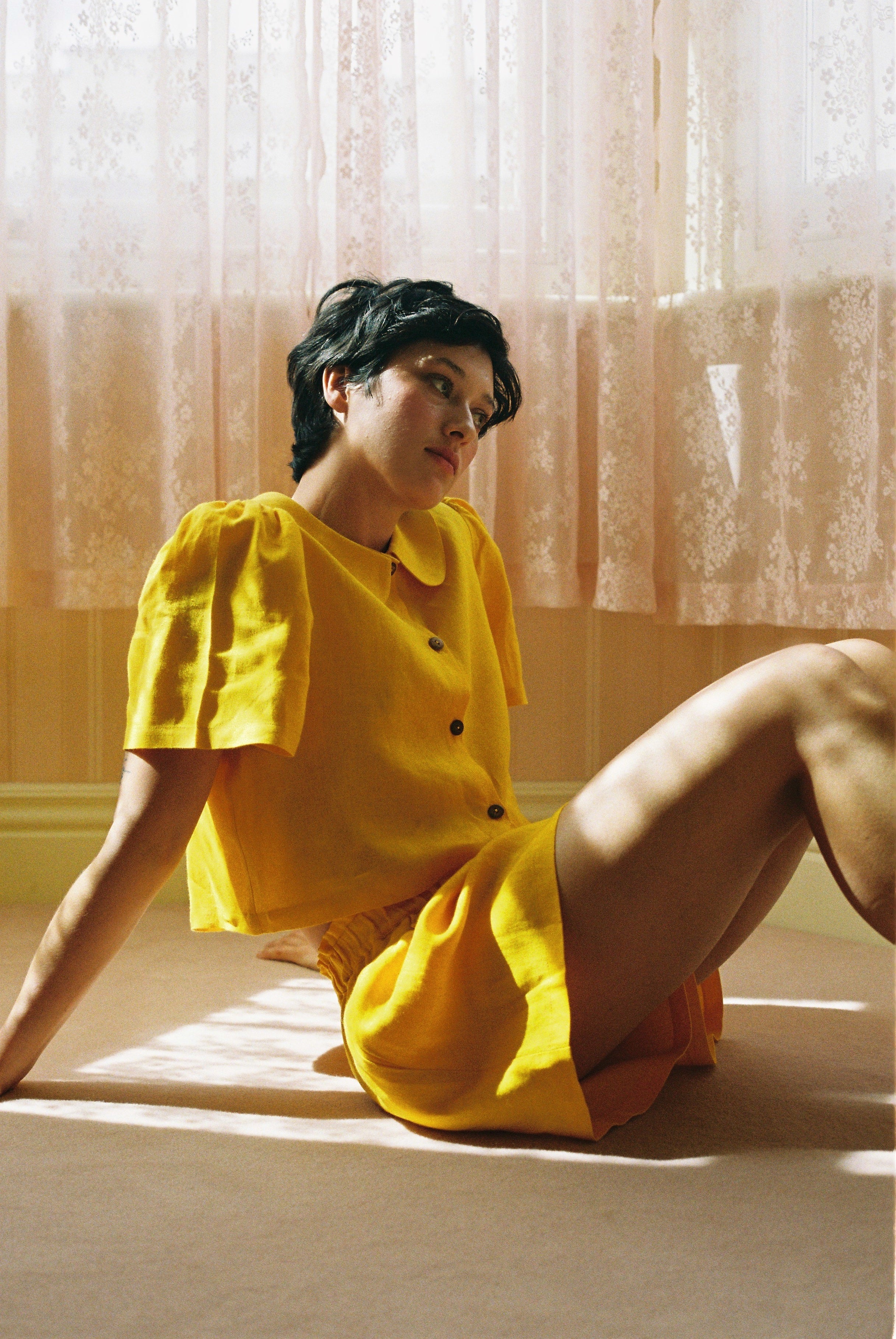 Olivia Linen Shorts - Marigold