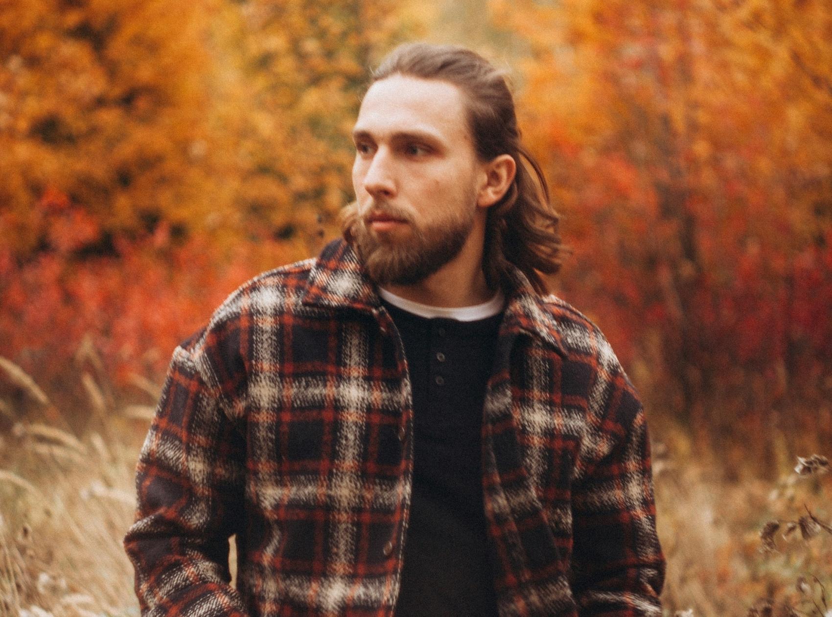 Brag Vintage Menswear collection featuring a well dressed man in a thick checked overshirt and layered t-shirt for winter