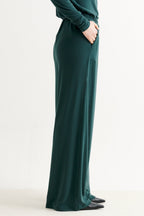 Miller Wide Leg Jersey Trouser - Forest Green