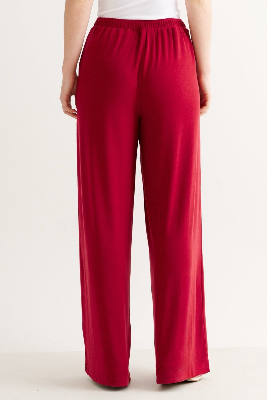 Miller Wide Leg Jersey Trouser - Wine
