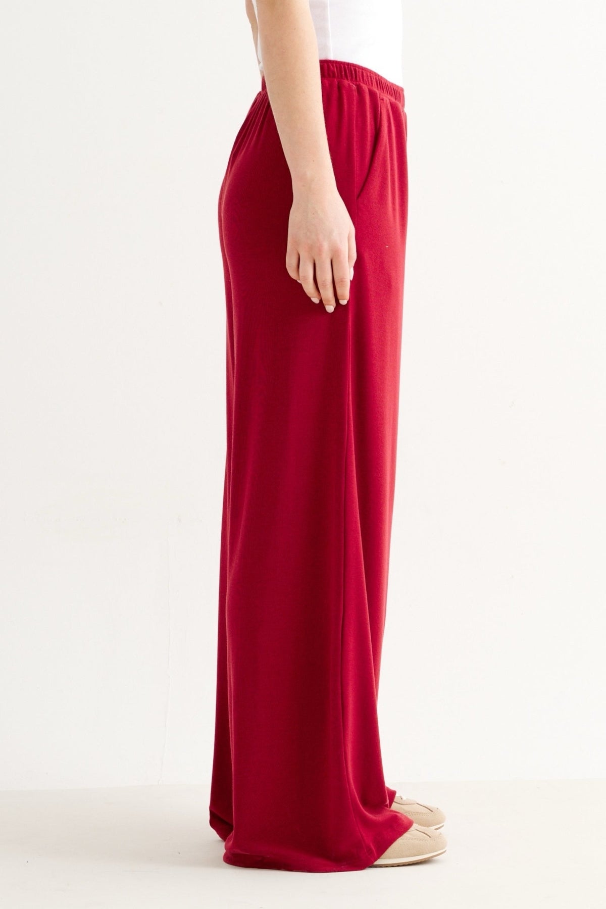 Miller Wide Leg Jersey Trouser - Wine