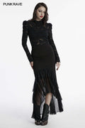 Punk Rave Blossom Knitted Asymmetrical Skirt