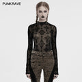 Punk Rave Ravena Cross Flocking Mesh Top