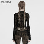 Punk Rave Ravena Cross Flocking Mesh Top