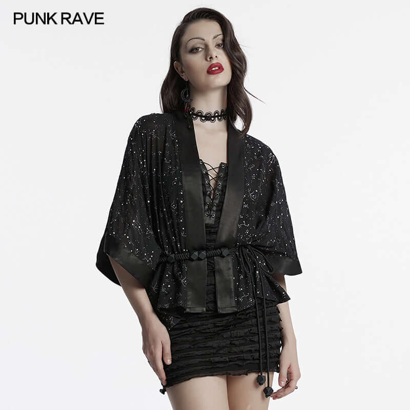 Punk Rave Augusta Constellation Print Kimono Top or Jacket