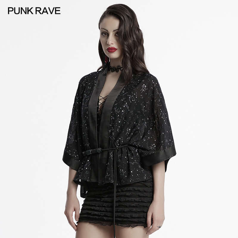 Punk Rave Augusta Constellation Print Kimono Top or Jacket