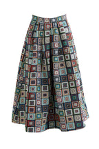 Pasadena 70'S Patch Jacquard Midi Skirt