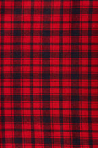 Sassa Winter Gingham Tiered Mini Dress in Red and Black