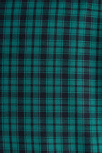 Sassa Winter Gingham Tiered Mini Dress in Green and Black