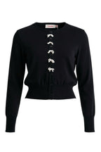 Ives Bow Trimmed Cardigan - Black