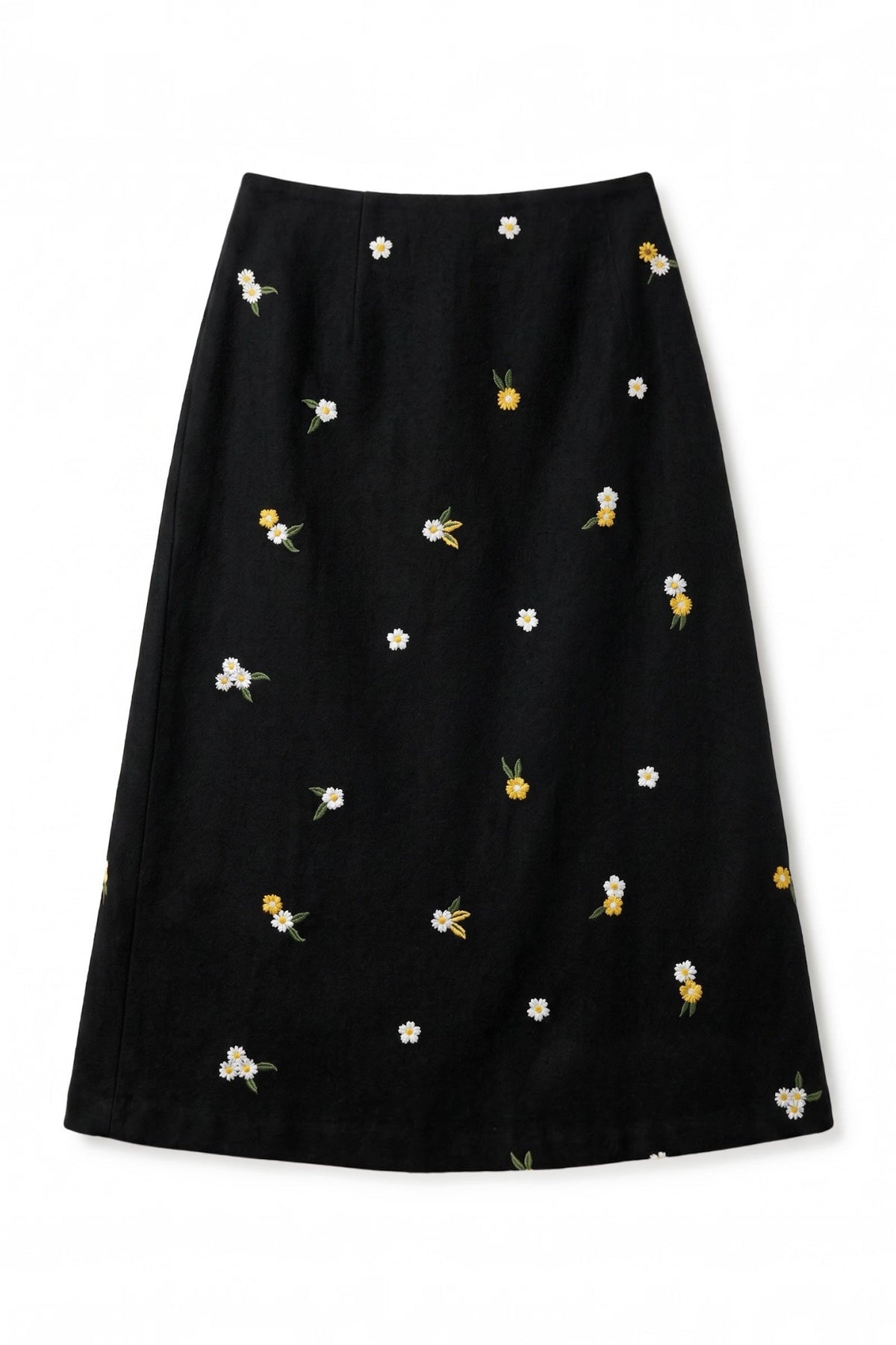 Buffy Daisy Tweed Midi Skirt - Black