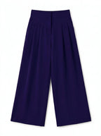 Tyler Fine Twill Pleat Front Wide Leg Trouser -  Navy