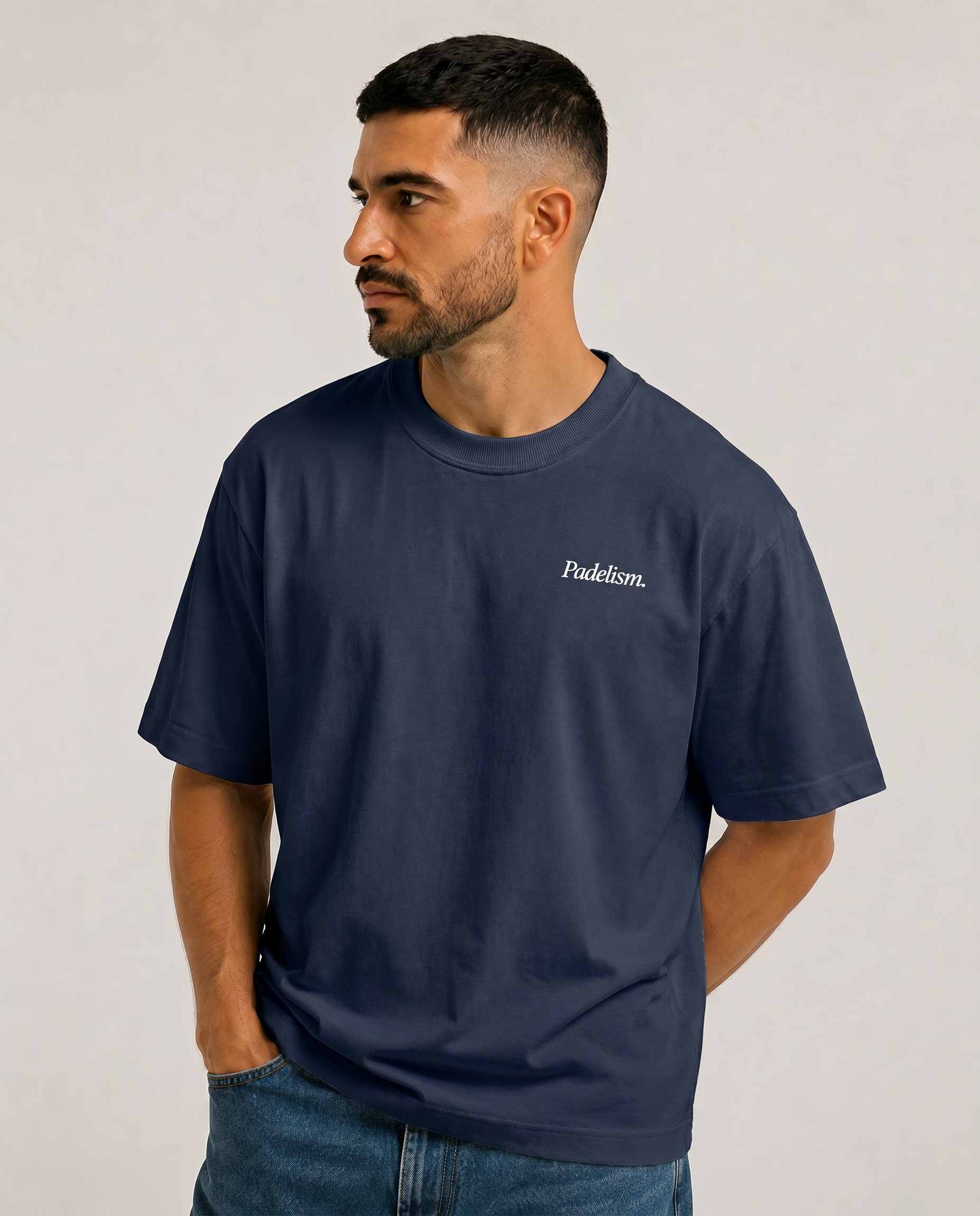 Padel & Pints - Heavyweight T-Shirt Navy