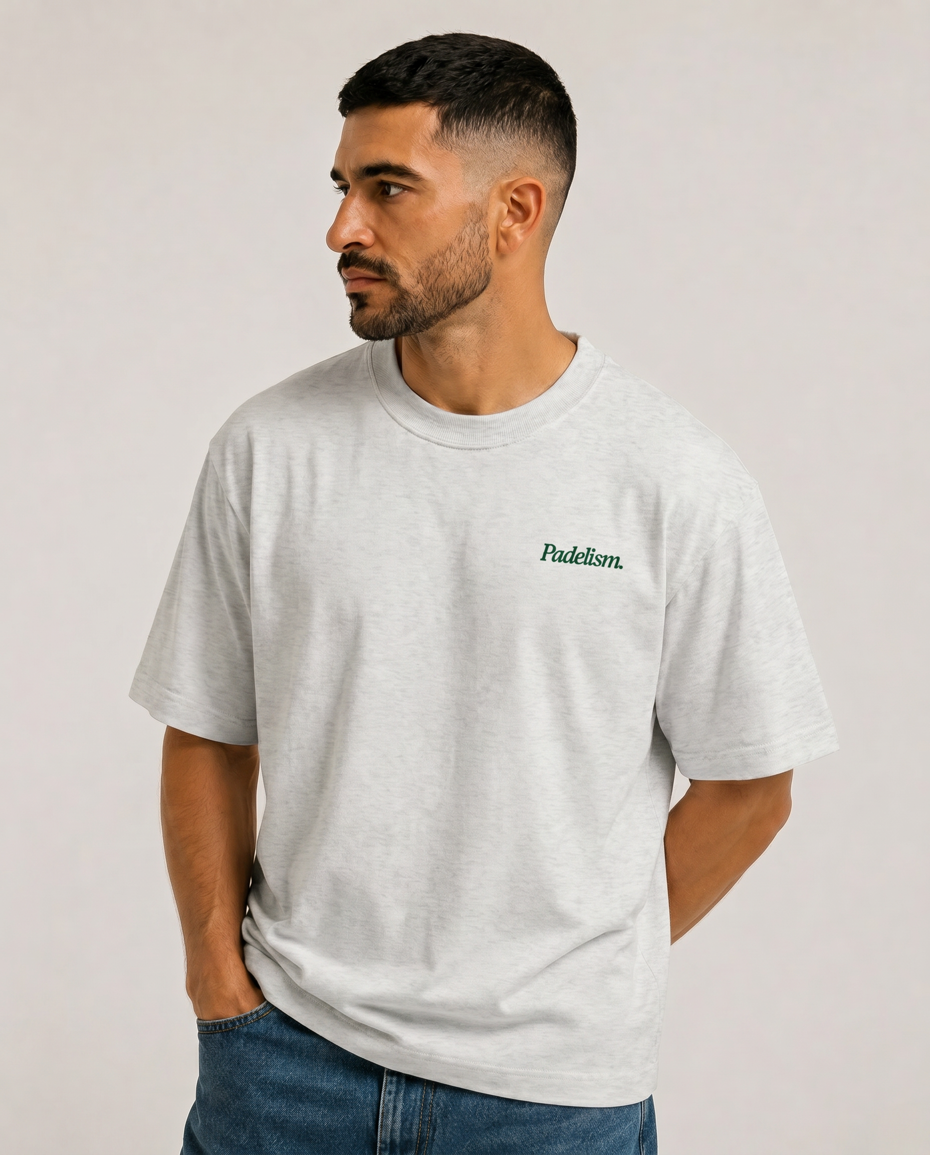 Padel & Pints - Heavyweight T-Shirt Oat Gray
