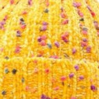 Louche Shannon Knitted Nep Beanie With Faux Fur Bobble - Mustard