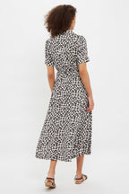 Louche Shauna Gingham Twist Print Short Sleeve Shirtdress