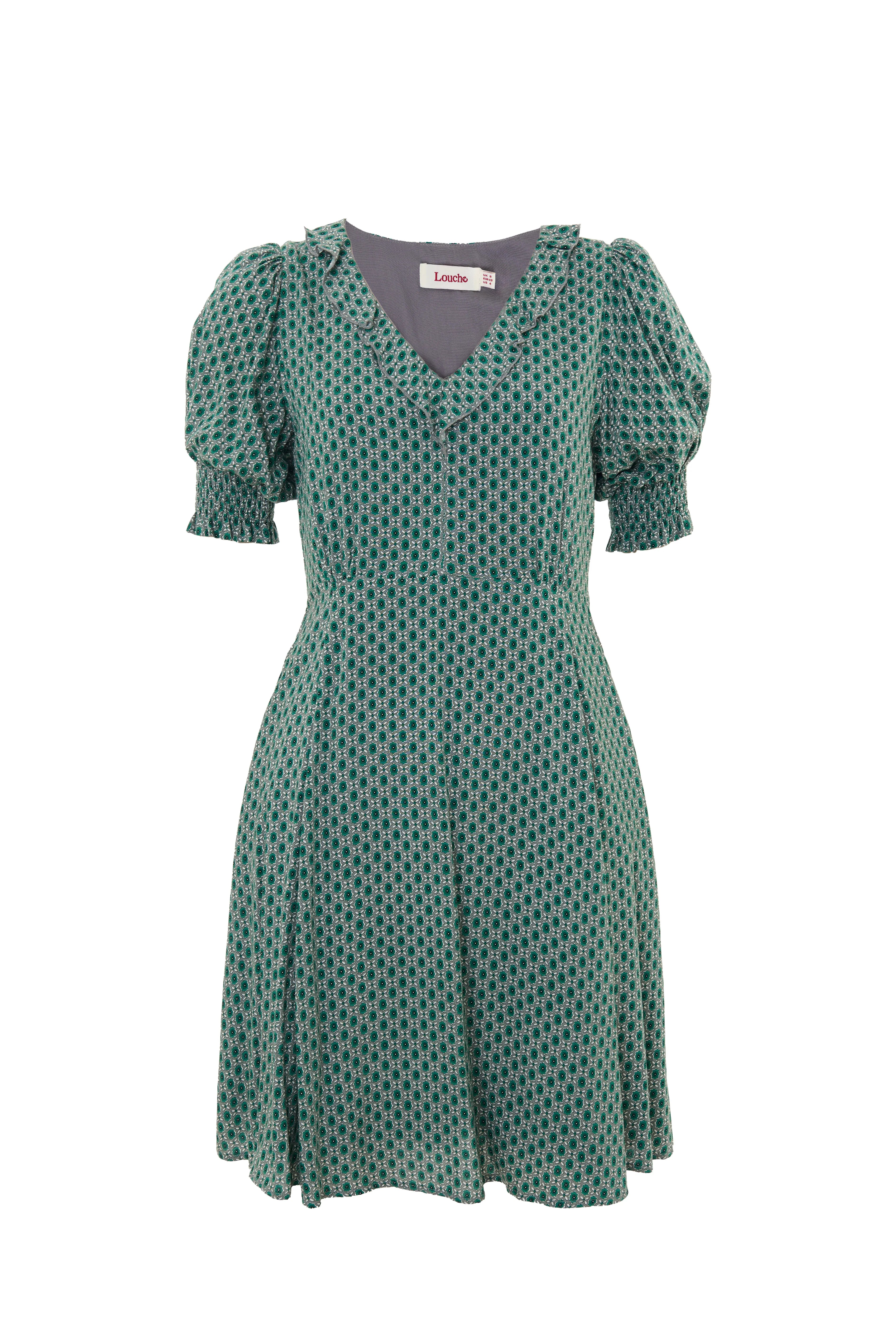 Solyne Flower Tile Print Mini Dress