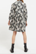 Suzanne Flower Patch Mini Dress Black/White