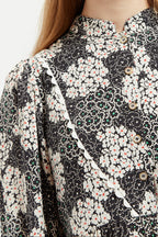 Suzanne Flower Patch Mini Dress Black/White