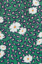 Louche Suzanne Roaring Daisy Print Long Sleeve Mini Dress - Green