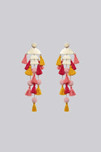 Sapphira Long Tassel Pendant Stud Earring