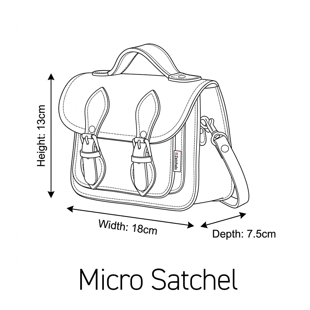 Handmade Leather Micro Satchel - Navy