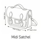 Leather Midi Satchel - Red