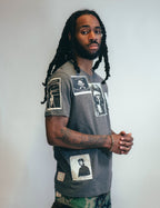 'Saint' Multipatch T-Shirt in Grey