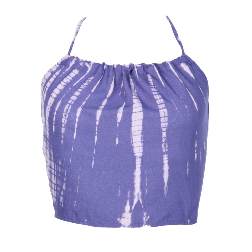 Hippy Tie Dye Halter Top Blue