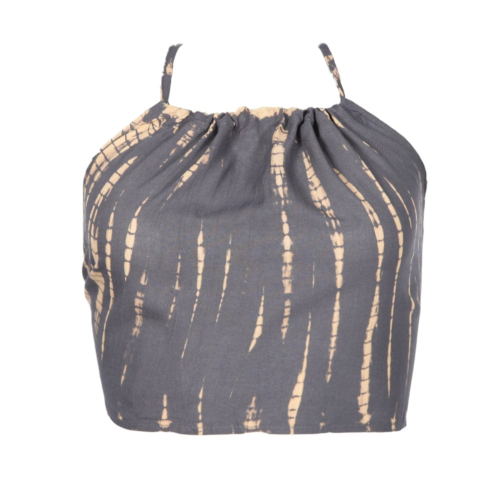 Hippy Tie Dye Halter Top Grey