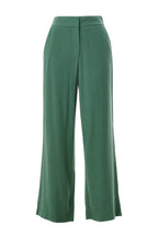 Tilde Linen Mix Straight Leg Trousers - Green