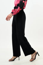 Tilde Linen Mix Straight Leg Trousers - Black