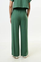 Tilde Linen Mix Straight Leg Trousers - Green