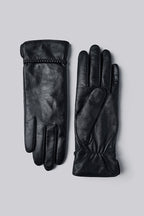 Tema Black Leather Touchphone Gloves.