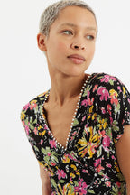 Unity Flower Burst V-Neck Midi Dress
