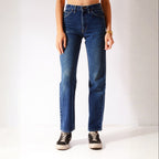 Vintage Lee Classic Straight Leg Jeans Dark Blue