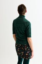 Vista Sustainable Marl Short Sleeve Polo Neck Top - Green