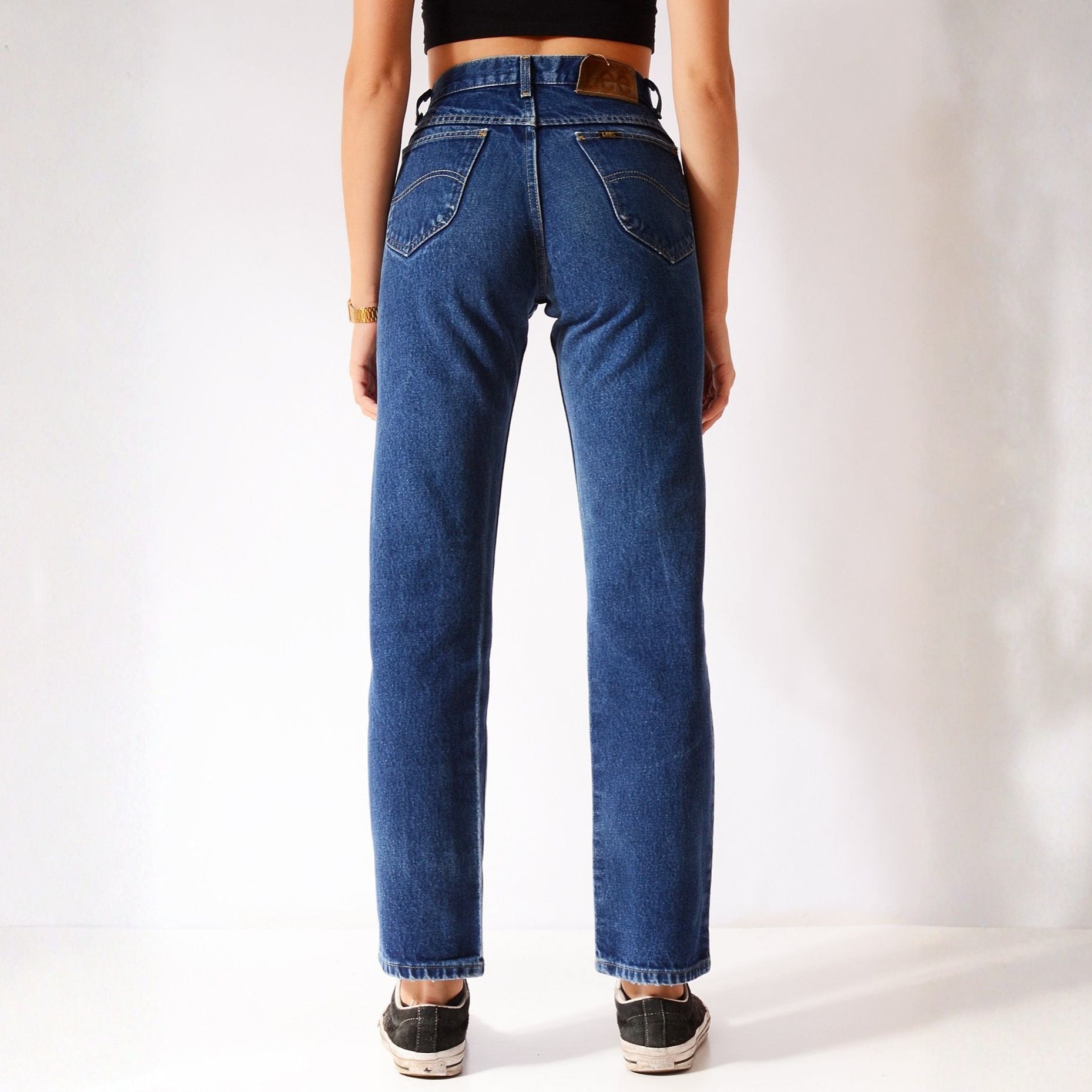 Vintage Lee Classic Straight Leg Jeans Dark Blue
