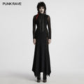 Punk Rave Seraphine Spinal Lace Panel Maxi Dress in Black