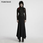 Punk Rave Seraphine Spinal Lace Panel Maxi Dress in Black