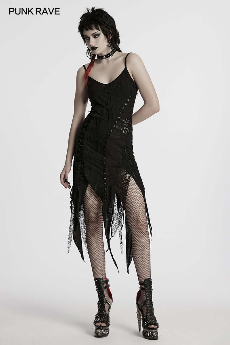 Punk Rave Honey Irregular Split Dress