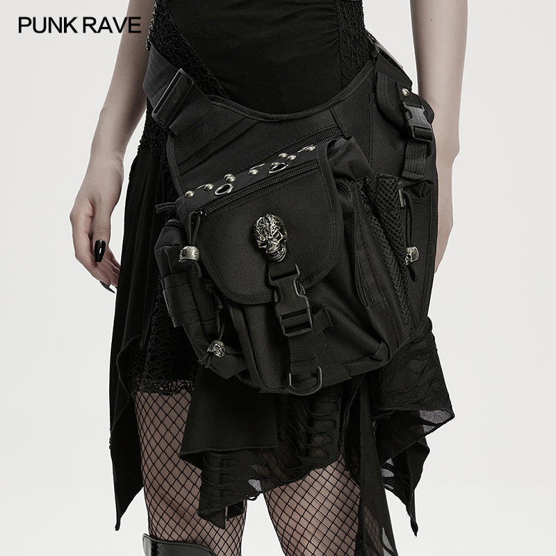 Punk Rave Techwear Skull Waist-Leg Bag
